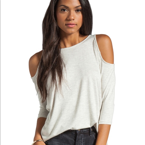 dolan Tops - Dolan Classic Slub Open Shoulder Tee in Bleach